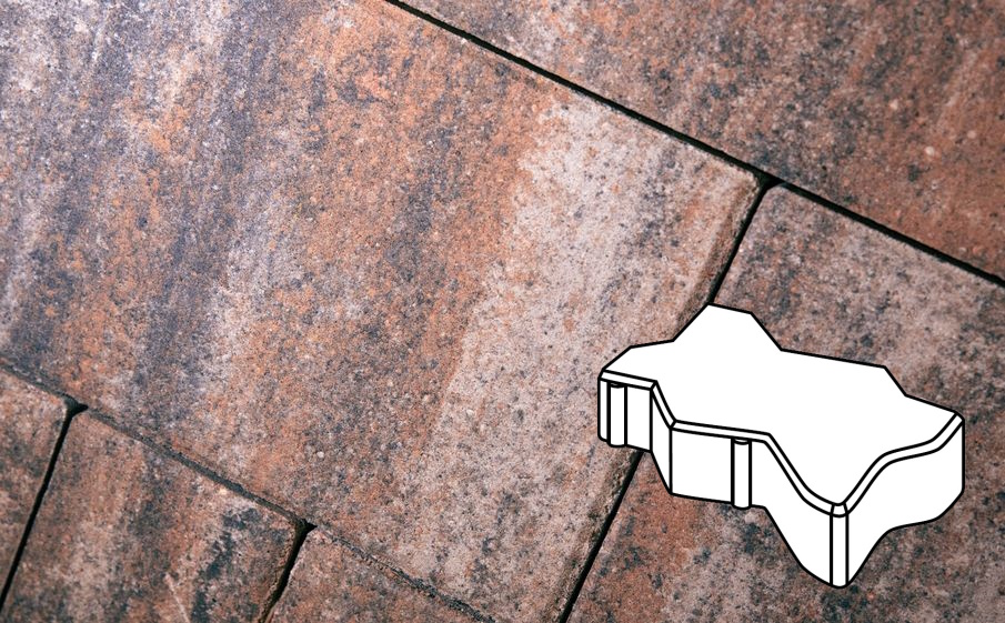 Плитка тротуарная Готика Natur, Волна/Зигзаг/Уни В.2.Ф.10/Г.2.Ф.10, Альпин, 225*112,5*100 мм