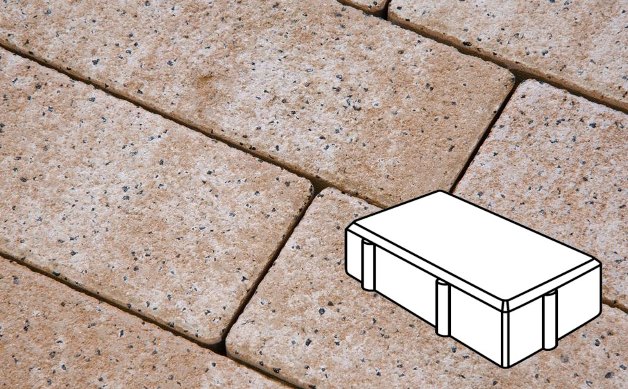 Плитка тротуарная Готика Natur FERRO, Брусчатка Б.2.П.7, Оливковый, 200*100*70 мм