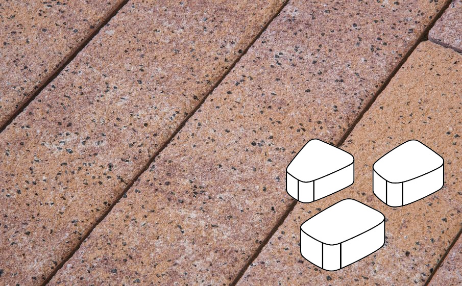 Плитка тротуарная Готика Natur FERRO, Веер Б.1.Фсм.6, Терракота, комплект 3 шт, толщина 60 мм