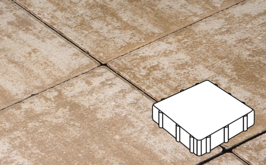 Плитка тротуарная Готика Natur, Квадрат А.3.К.4, Гоби, 300*300*40 мм