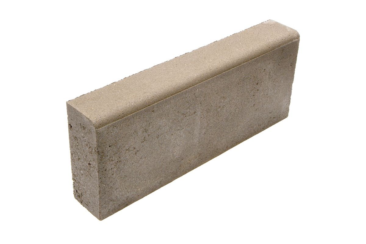 Бортовой (бордюрный) камень БР 50.20.8 (садовый облегченный) серый