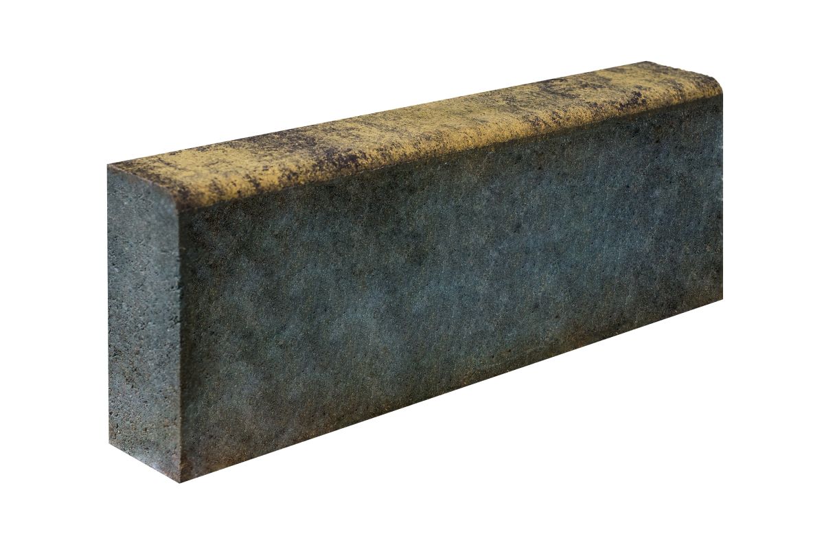 Бортовой (бордюрный) камень БР 50.20.8 Листопад гладкий Янтарь