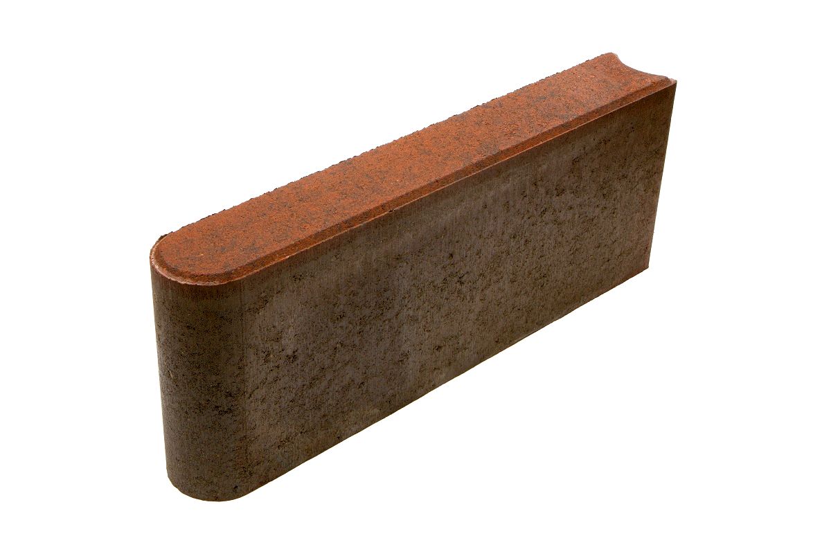 Бортовой (бордюрный) камень БРШ 50.20.8 М (шарнирный) Листопад гладкий Клинкер