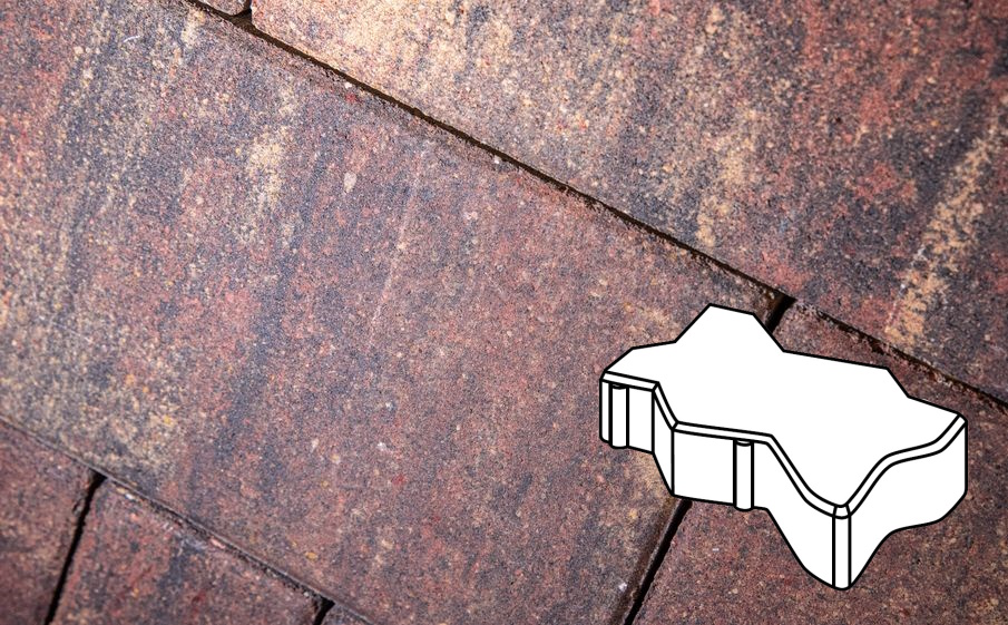 Плитка тротуарная Готика Natur, Зигзаг/Волна Б.2.Ф.6, Марс, 225*112,5*60 мм