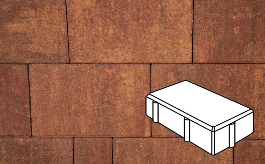 Плитка тротуарная Готика Natur, Брусчатка А.2.П.4, Вернисаж, 200*100*40 мм