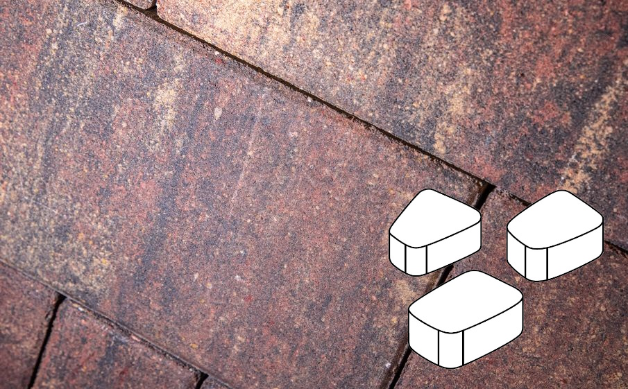 Плитка тротуарная Готика Natur, Веер Б.1.Фсм.6, Марс, комплект 3 шт, толщина 60 мм