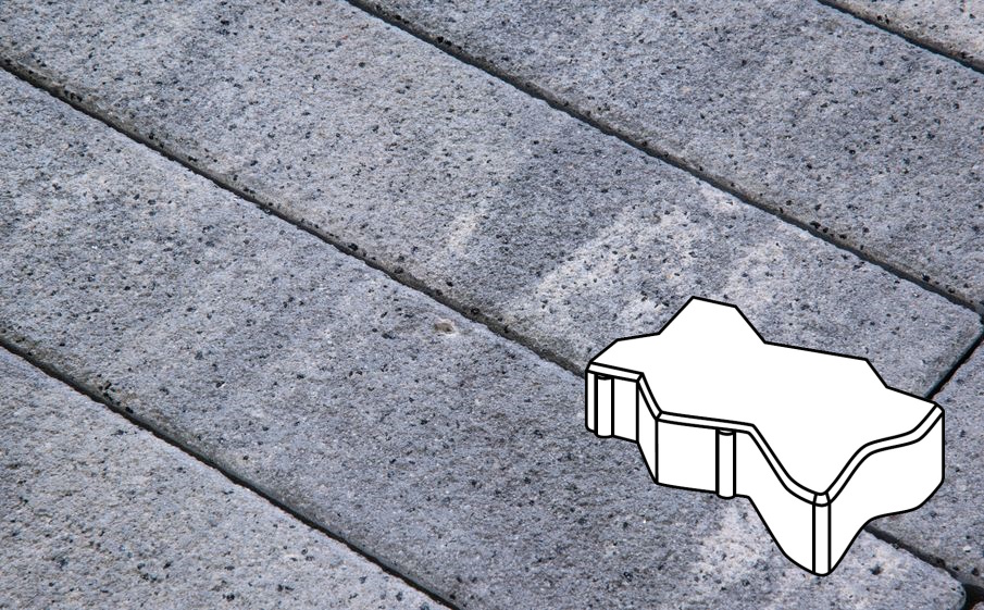 Плитка тротуарная Готика Natur FERRO, Зигзаг/Волна Б.2.Ф.6, Монохром, 225*112,5*60 мм