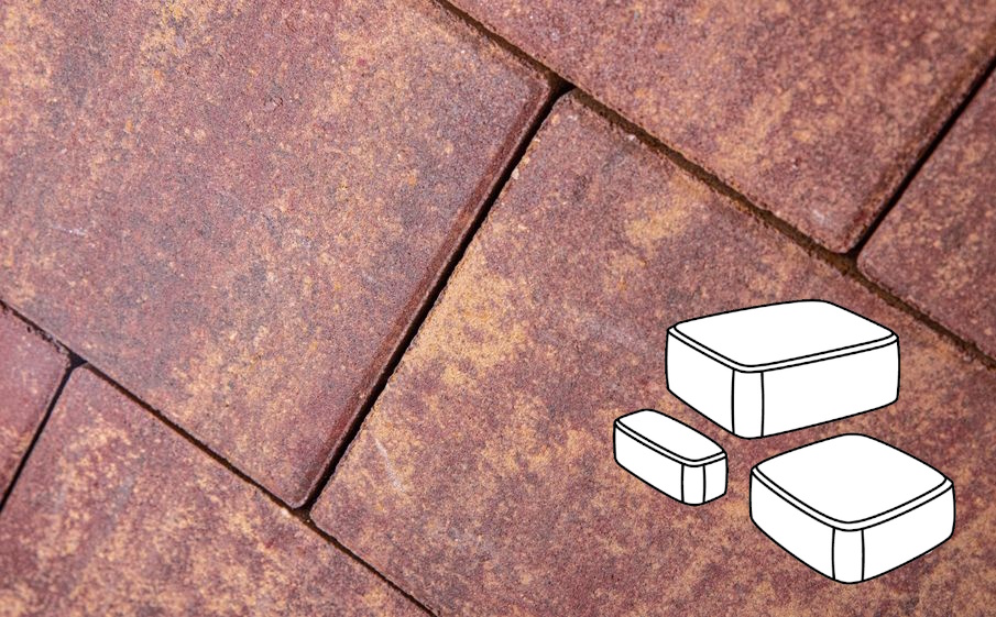 Плитка тротуарная Готика Natur, Классика В.1.Псм.8, Клинкер, комплект 3 шт, толщина 80 мм