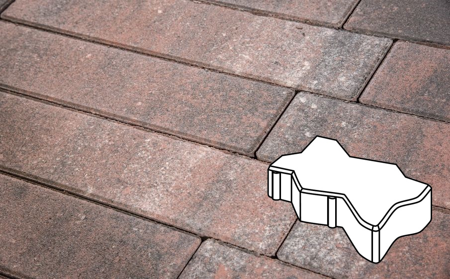 Плитка тротуарная Готика Natur, Зигзаг/Волна В.2.Ф.8, Нептун, 225*112,5*80 мм