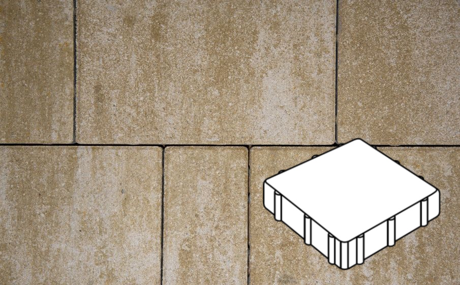 Плитка тротуарная Готика Natur, Квадрат А.3.К.4, Оливковый, 300*300*40 мм