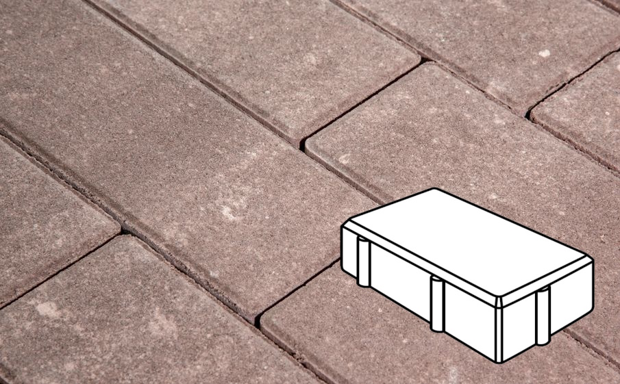 Плитка тротуарная Готика Natur, Брусчатка Б.2.П.7, Какао, 240*120*70 мм