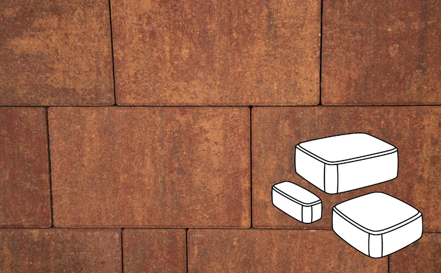 Плитка тротуарная Готика Natur, Классика Б.1.Псм.6, Вернисаж, комплект 3 шт, толщина 60 мм