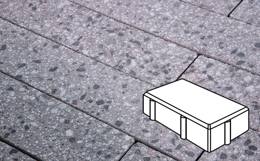 Плитка тротуарная Готика Granite FINERRO, Брусчатка В.2.П.8, Галенит 200*100*80 мм