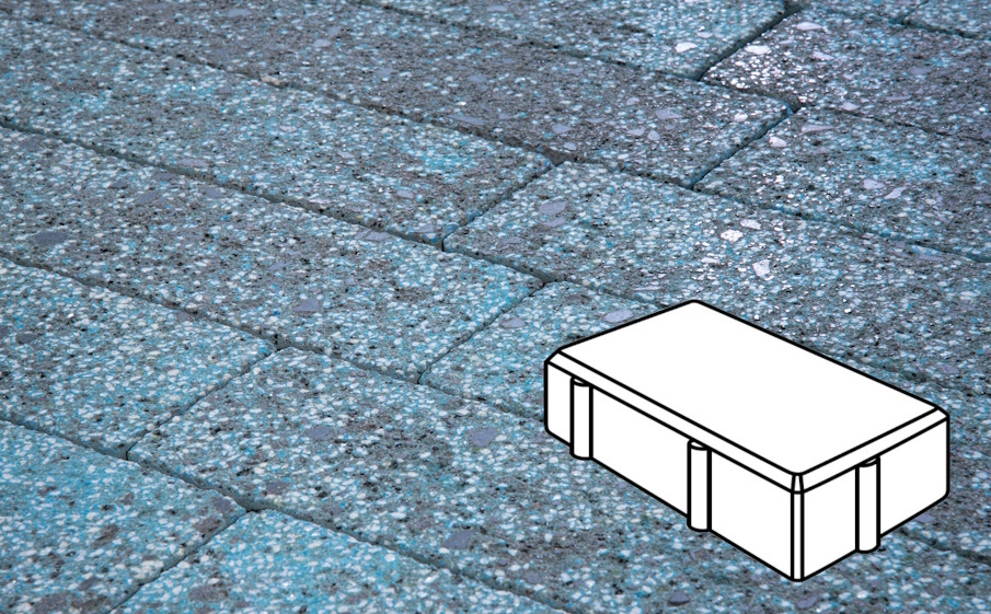 Плитка тротуарная Готика Granite FINERRO, Брусчатка В.2.П.8, Азул Бахия 200*100*80 мм