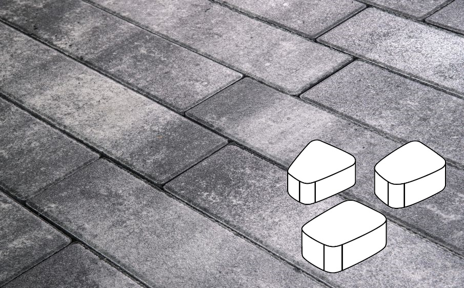 Плитка тротуарная Готика Natur, Веер Б.1.Фсм.6, Скала, комплект 3 шт, толщина 60 мм