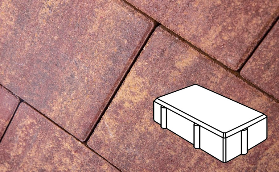 Плитка тротуарная Готика Natur, Брусчатка В.2.П.10/Г.2.П.10, Клинкер, 200*100*100 мм