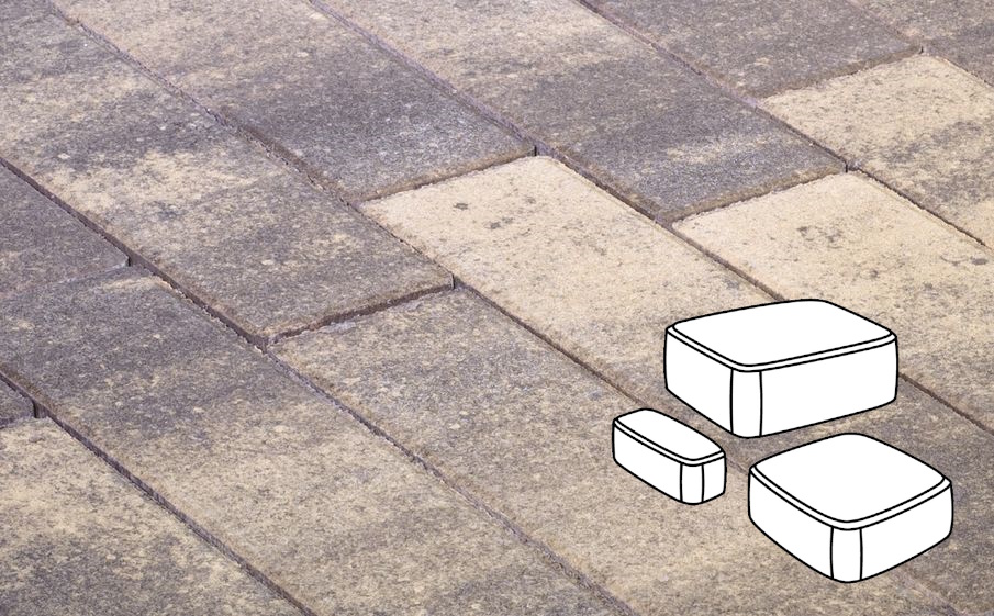 Плитка тротуарная Готика Natur, Классика Б.1.Псм.6, Танго, комплект 3 шт, толщина 60 мм