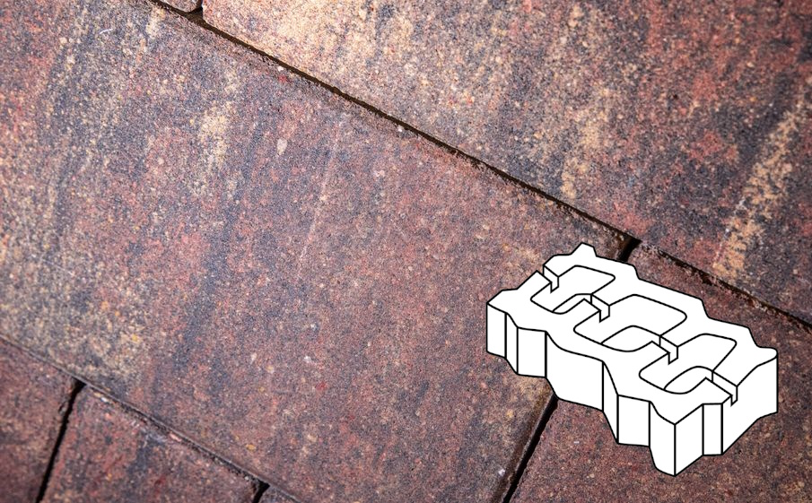 Плитка тротуарная Готика Natur, Газонная решетка Б.4.ГР.8, Марс, 450*225*80 мм