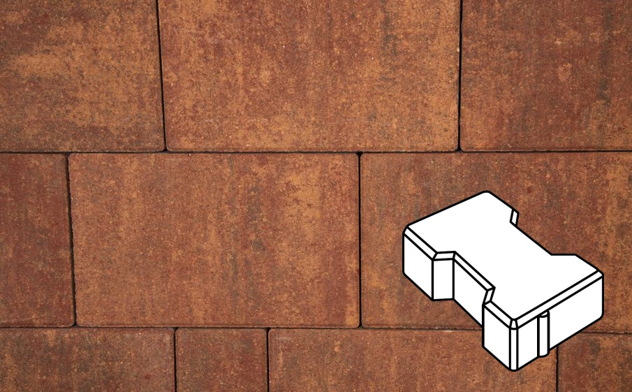 Плитка тротуарная Готика Natur, Катушка В.2.Ф.8, Вернисаж, 200*165*80 мм