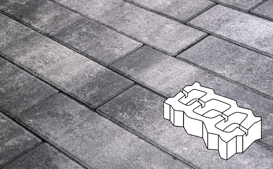 Плитка тротуарная Готика Natur, Газонная решетка Б.4.ГР.8, Скала, 450*225*80 мм