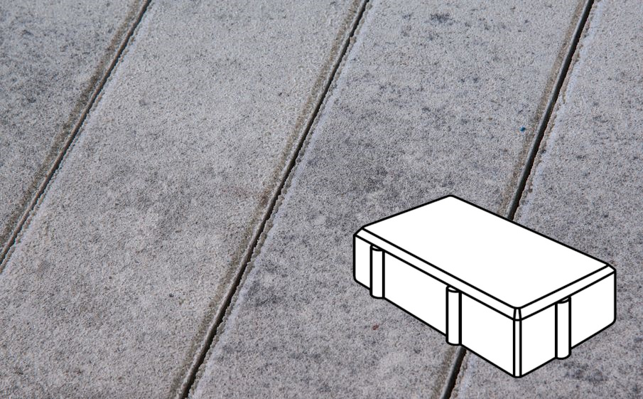 Плитка тротуарная Готика Natur, Брусчатка В.2.П.10/Г.2.П.10, Монохром, 200*100*100 мм