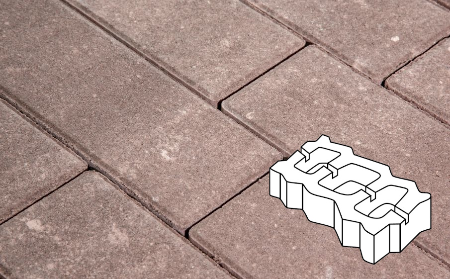 Плитка тротуарная Готика Natur, Газонная решетка Б.4.ГР.8, Какао, 450*225*80 мм