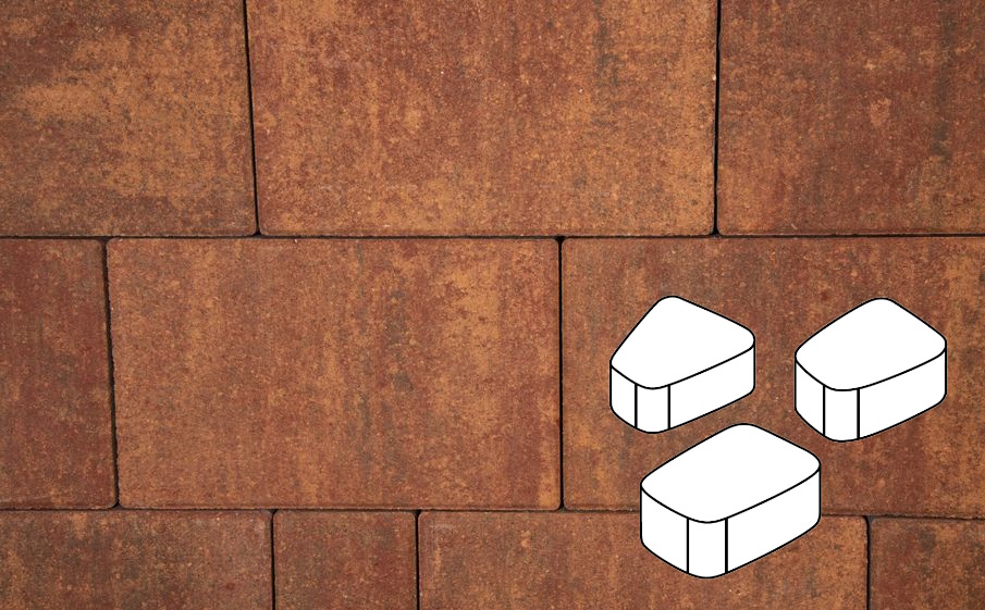 Плитка тротуарная Готика Natur, Веер Б.1.Фсм.6, Вернисаж, комплект 3 шт, толщина 60 мм