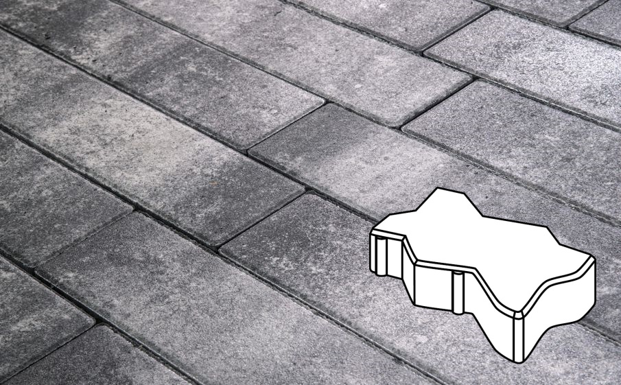 Плитка тротуарная Готика Natur, Зигзаг/Волна В.2.Ф.8, Скала, 225*112,5*80 мм