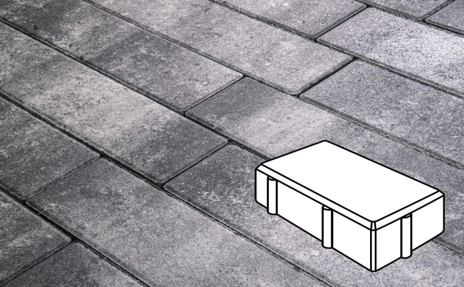 Плитка тротуарная Готика Natur, Брусчатка А.2.П.4, Скала, 200*100*40 мм