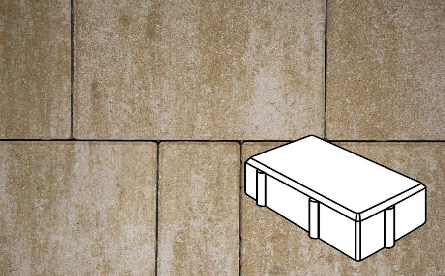 Плитка тротуарная Готика Natur, Брусчатка А.2.П.4, Оливковый, 200*100*40 мм