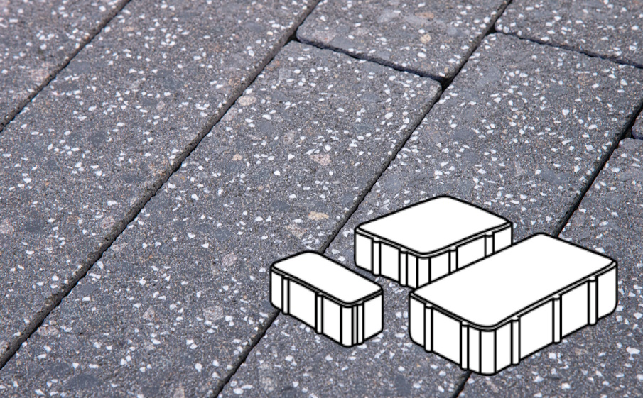 Плитка тротуарная Готика Granite FINERRO, Новый Город В.2.Псм.8, Ильменит 260/160/100*160*80 мм