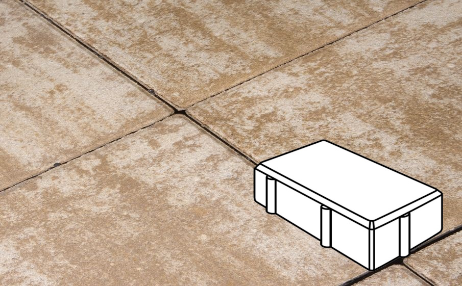 Плитка тротуарная Готика Natur, Брусчатка Б.2.П.7, Гоби, 240*120*70 мм