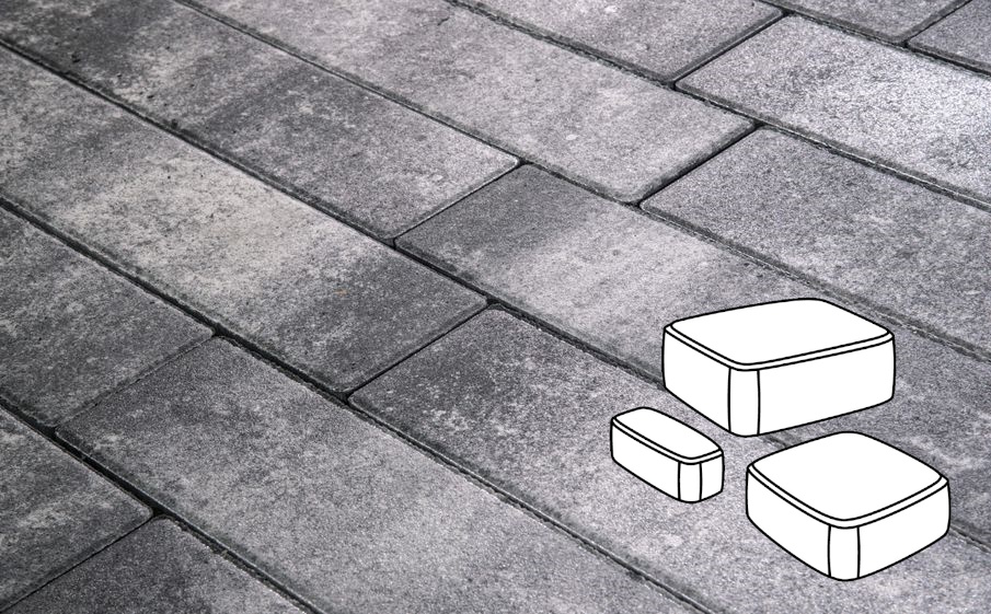 Плитка тротуарная Готика Natur, Классика Б.1.Псм.6, Скала, комплект 3 шт, толщина 60 мм