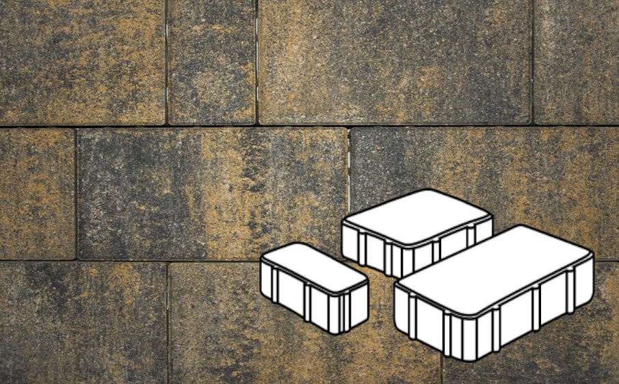 Плитка тротуарная Готика Natur, Новый Город Б.2.Псм.6, Лимончелло, комплект 3 шт, толщина 60 мм