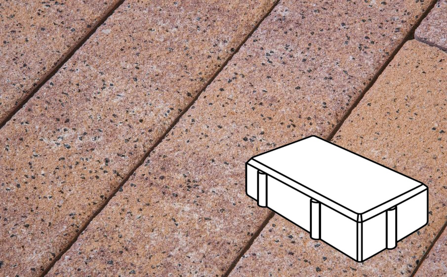 Плитка тротуарная Готика Natur FERRO, Брусчатка Б.2.П.6, Терракота, 200*100*60 мм