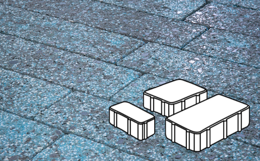 Плитка тротуарная Готика Granite FINERRO, Новый Город В.2.Псм.8, Азул Бахия 260/160/100*160*80 мм