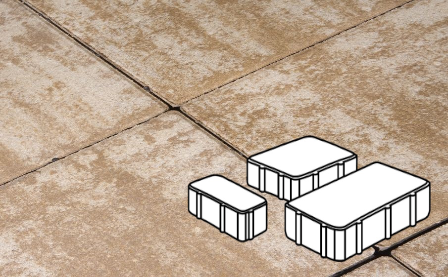 Плитка тротуарная Готика Natur, Новый Город Б.2.Псм.6, Гоби, комплект 3 шт, толщина 60 мм