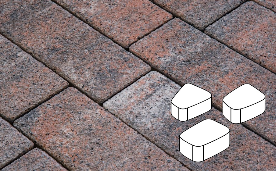 Плитка тротуарная Готика Natur FERRO, Веер Б.1.Фсм.6, Альпин, комплект 3 шт, толщина 60 мм