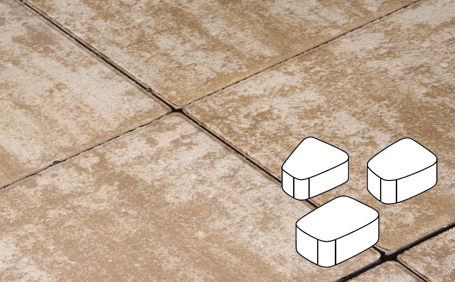 Плитка тротуарная Готика Natur, Веер Б.1.Фсм.6, Гоби, комплект 3 шт, толщина 60 мм