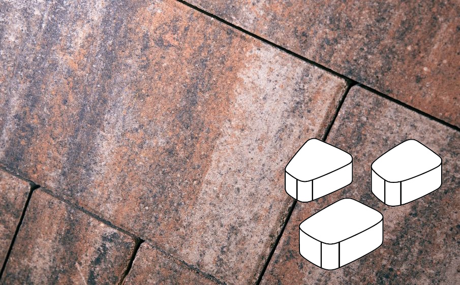 Плитка тротуарная Готика Natur, Веер Б.1.Фсм.6, Альпин, комплект 3 шт, толщина 60 мм