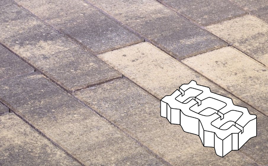 Плитка тротуарная Готика Natur, Газонная решетка Б.4.ГР.8, Танго, 450*225*80 мм