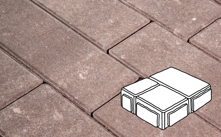 Плитка тротуарная Готика Natur, Старый Город В.3.Фсм.8, Какао, комплект 3 шт, толщина 80 мм