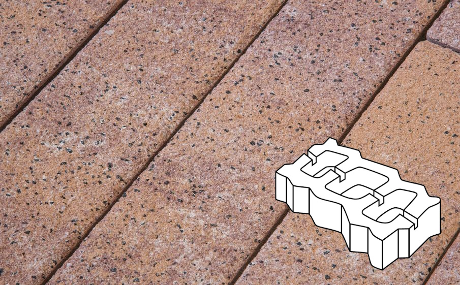 Плитка тротуарная Готика Natur FERRO, Газонная решетка Б.4.ГР.8, Терракота, 450*225*80 мм