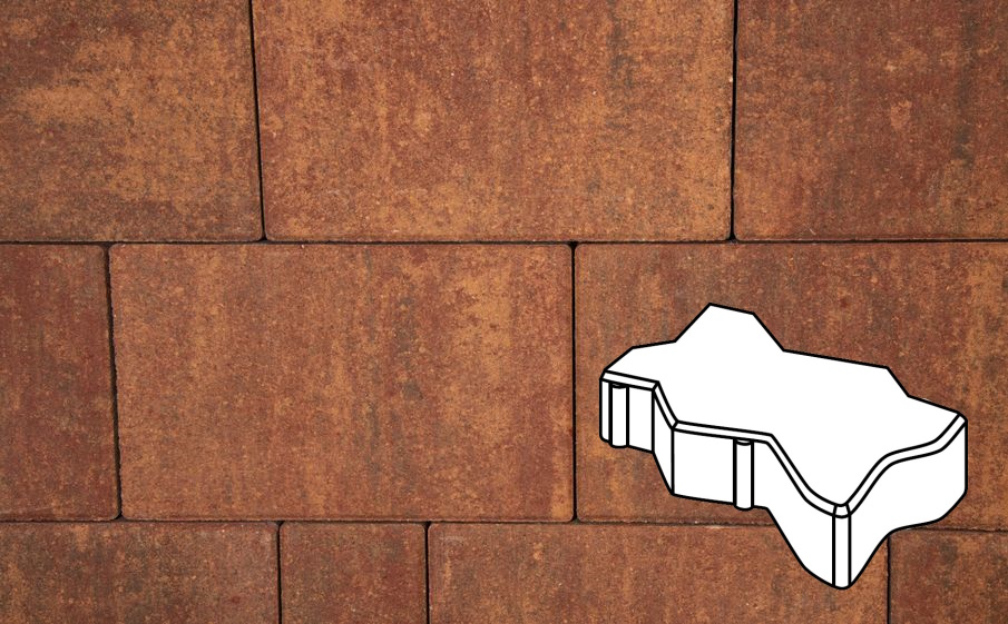 Плитка тротуарная Готика Natur, Зигзаг/Волна Б.2.Ф.6, Вернисаж, 225*112,5*60 мм