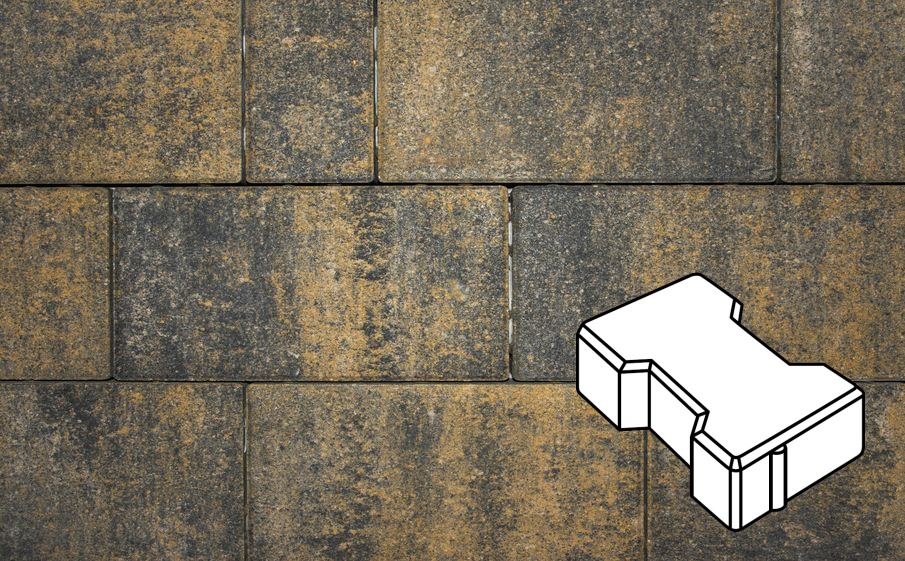 Плитка тротуарная Готика Natur, Катушка В.2.Ф.8, Лимончелло, 200*165*80 мм