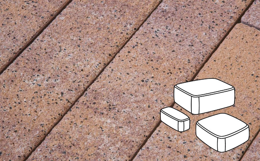 Плитка тротуарная Готика Natur FERRO, Классика Б.1.Псм.6, Терракота, комплект 3 шт, толщина 60 мм