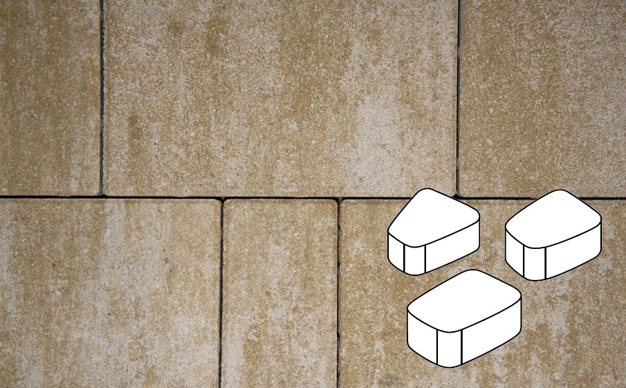 Плитка тротуарная Готика Natur, Веер Б.1.Фсм.6, Оливковый, комплект 3 шт, толщина 60 мм