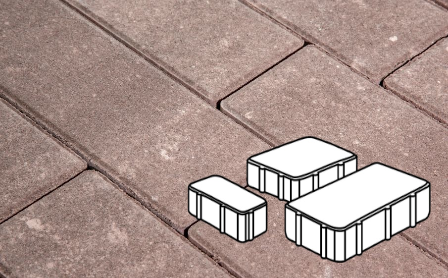Плитка тротуарная Готика Natur, Новый Город Б.2.Псм.6, Какао, комплект 3 шт, толщина 60 мм