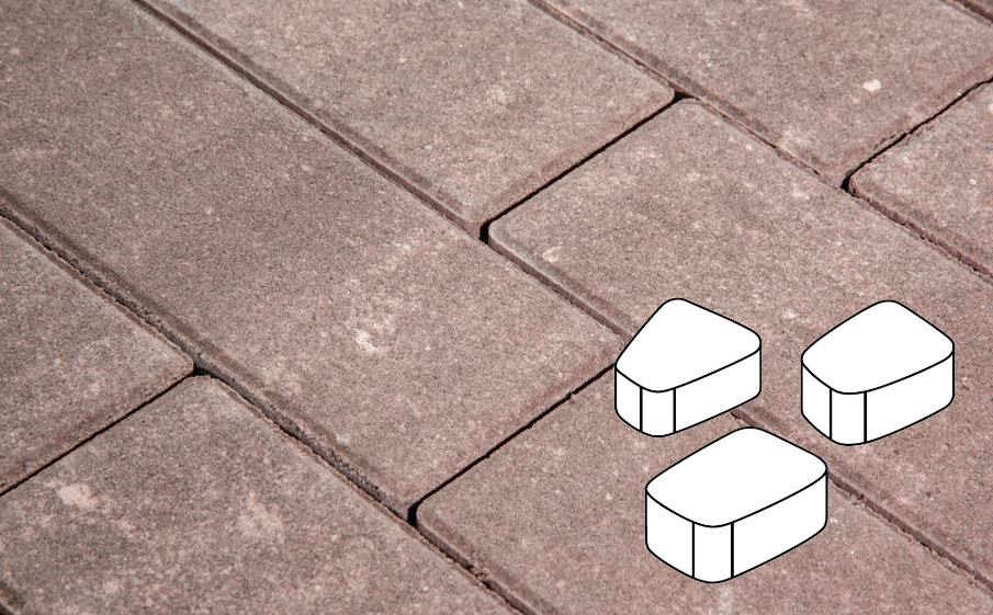 Плитка тротуарная Готика Natur, Веер Б.1.Фсм.6, Какао, комплект 3 шт, толщина 60 мм