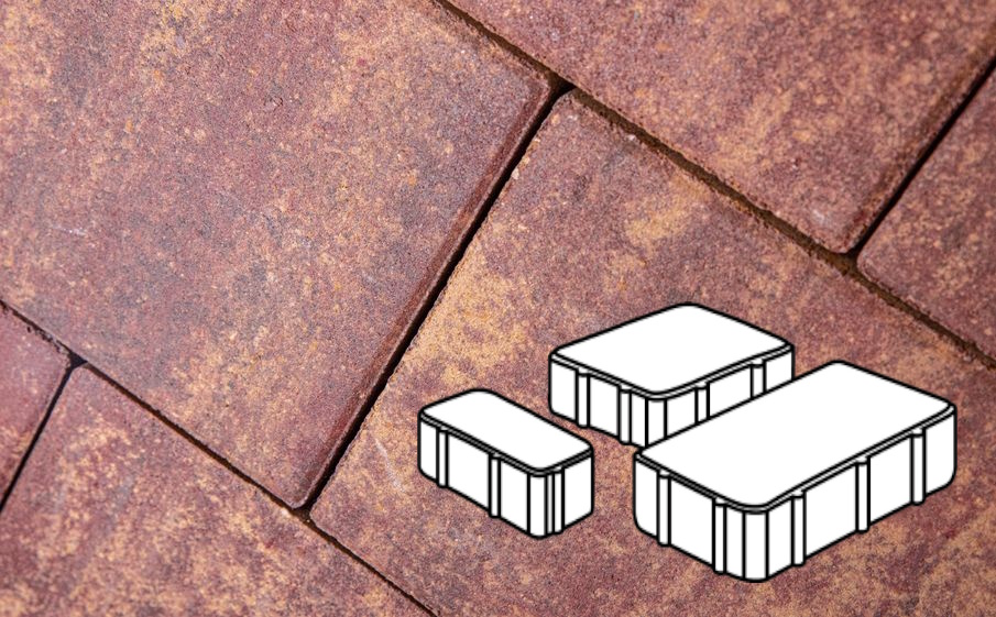 Плитка тротуарная Готика Natur, Новый Город Б.2.Псм.6, Клинкер, комплект 3 шт, толщина 60 мм